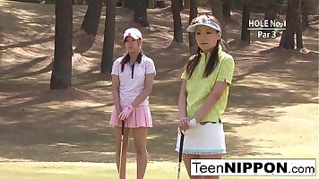 Teen golfer gets her pink pounded on the green!