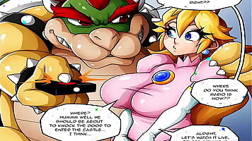 Super Mario Peer royalty Peach Pt. 1 - The Peer royalty is being fucked in the ass by Bowser while Mario is fighting to get to her